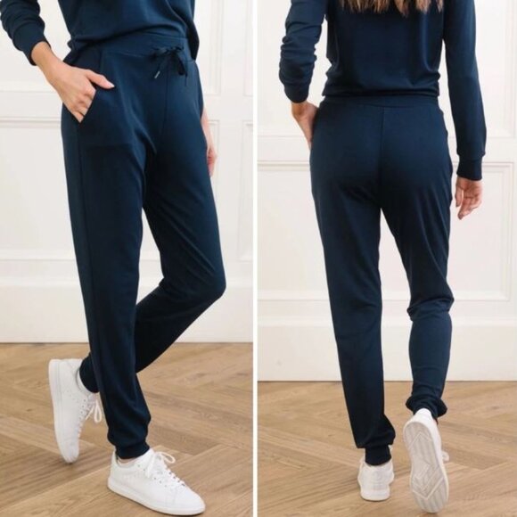 Cozy Earth Bamboo‎ Jogger Pants  Women's Size Small Navy Lounge Luxe Comfort - Picture 1 of 11